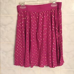 Magenta and gold Polka dot skirt